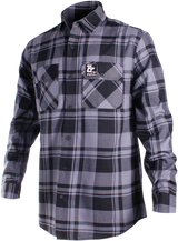 THROTTLE THREADS Long-Sleeve Flannel Shirt - Gray/Black - 2XL TT636S68GY2R