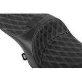 DRAG SPECIALTIES SEATS Freedom Seat - Black - Vinyl - Silver Double Diamond Stitch - FLT/FLH '23-'25  0801-2099