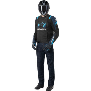 ALPINESTARS T-Stunt Air Jacket - Black/Dark Blue/Blithe Blue - Large 3301825-1386-L