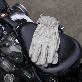 THRASHIN SUPPLY CO. Roper Leather Gloves - Bone White - Large TRG-00-10
