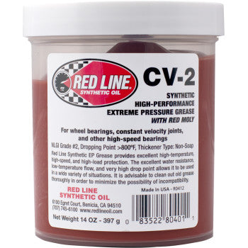 RED LINE SYNTHETIC OIL CV-2 Grease with Moly - 14 oz Jar 80401