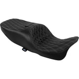 DRAG SPECIALTIES SEATS Freedom Seat - Vinyl - Double Diamond Silver Stitch - FLRT/FLTRT '15-'25 0801-2335