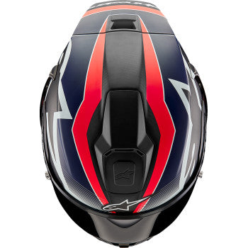 ALPINESTARS Supertech R10 Helmet - Team - Matte Black/Carbon Red Fluo/Blue - Medium 8200224-1383-M