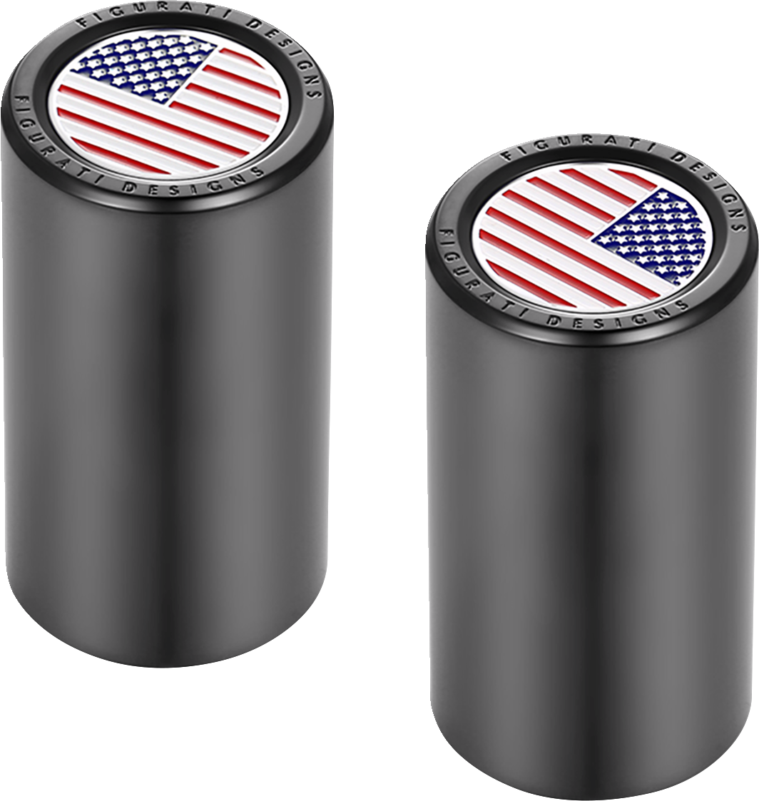 FIGURATI DESIGNS Docking Hardware Covers - American Flag - Long - Black FD21-DC-2545-BK