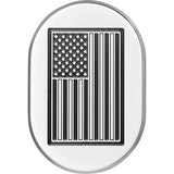 FIGURATI DESIGNS Antenna Cover - Left Rear Fender - Contrast Cut American Flag - Chrome FD26-AC-SS-LT