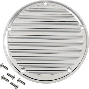 JOKER MACHINE Derby Cover - 5 Hole - Finned - Chrome - M8 Softail 06-965-3