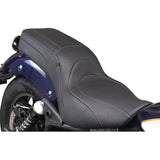 MUSTANG Squareback 2-Up Seat - Black w/ Steel Stitch - Royal Enfield '24 88600ST