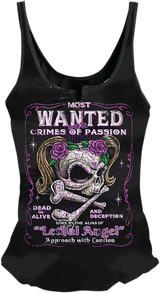 LETHAL THREAT Women's Most Wanted Tank Top - Black - 1XL LA205961X