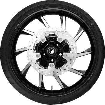 COASTAL MOTO Hurricane Front Wheel - Black Cut (21") | Rotors (11.8") | Dunlop AE2 Tire (130/60B21) PKG2-HUR213BC-ABST