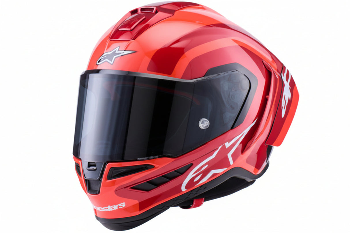 ALPINESTARS  Supretech R10 Helmet - 22.06 - Arius - Gloss - Black/White/Double Red - Small 8203926-1683-S