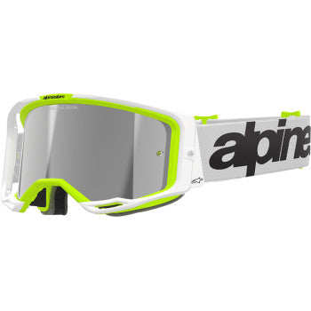 ALPINESTARS GOGGLES Goggle Vision 8 Wrdmrk Wht/Ylw Fl/Mir Sil 5101325-2501