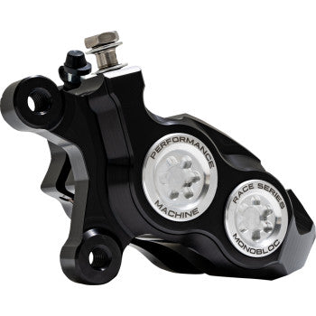 PERFORMANCE MACHINE (PM) Caliper - 137 X 4B - Left - Black Anodized with Clear Bore Caps 0053-2957-MC