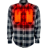 GERBING HEATED CLOTHING 7 V Battery Heated Flannel Shirt - Gray/Black - Medium GER7VFS-BG-M