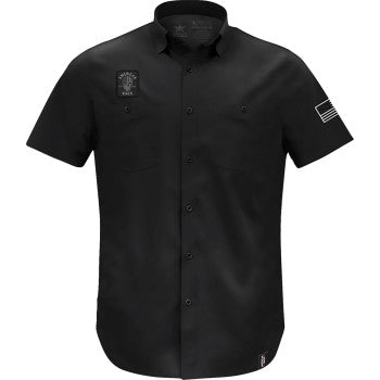American Biker  Biker Sam Lightweight Shirt - Black/White - Small ABBSAM07ST74BKSR