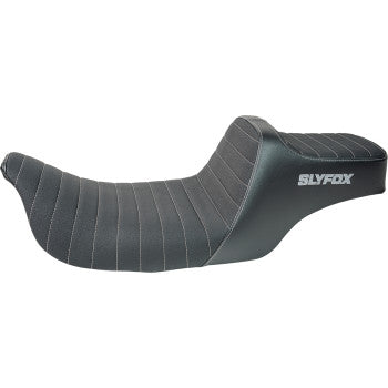 SLYFOX Highnoon Seat - Vinyl - Classic Stitch - Gray Logo - FL '97-'07 4702B-SlyFox