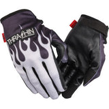 THRASHIN SUPPLY CO. Stealth Leather Palm Flame Gloves - Gray - 2XL SV1-22-12
