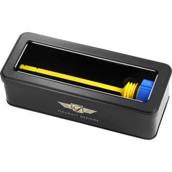FIGURATI DESIGNS Performance Magnetic Oil Dipstick - Curved - Blue - M8 Touring/Trike FDP01-M8SM-B
