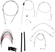 BURLY BRAND Handlebar Cable/Brake Line Kit - Complete - 16" Ape Hanger Handlebars - Stainless Steel B30-1083