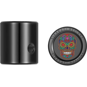 FIGURATI DESIGNS Heel-Toe Shifter Cover - Sugar Skull - Black  FD30-HTSC-BLK