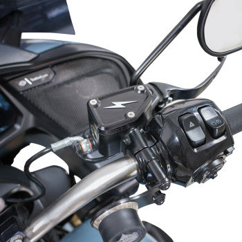 THRASHIN SUPPLY CO. Master Cylinder Cover - Brake - Front - Black/Twice-Cut TSC-3178-4