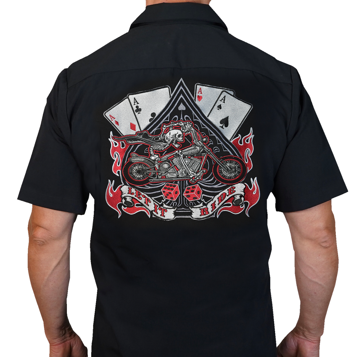 LETHAL THREAT Let It Ride Shop Shirt - Black - 4XL FE50133-4XL