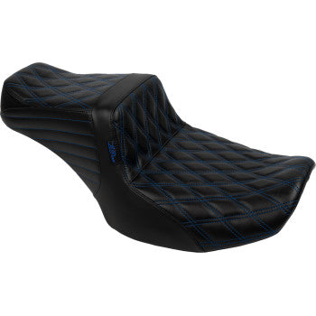 LE PERA Tailwhip Seat - Blue Double Diamond Stitch - FLH/FLT -'23-'24 LV-587DD-BE01