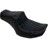 LE PERA Tailwhip Seat - Blue Double Diamond Stitch - FLH/FLT -'23-'24 LV-587DD-BE01
