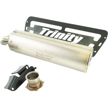 TRINITY RACING Stage 5 Single Slip-On Muffler - Stainless Steel - RZR XP 1000 2024-2026 TR-4194S