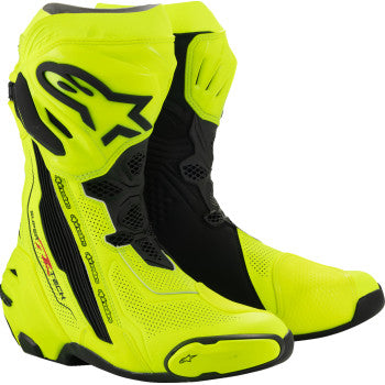 ALPINESTARS Supertech R Vented Boots - Fluorescent Yellow/Black - US 10.5/EU 45 2220121-551-45