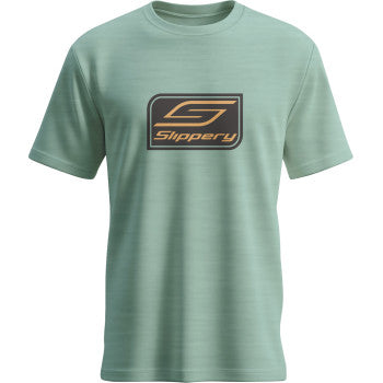 SLIPPERY Crest T-Shirt - Heather Dusty Sage - Medium 3030-25338