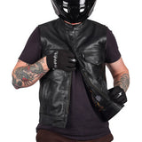 THRASHIN SUPPLY CO. Mulholland Leather Riding Vest - Black - 3XL TMJ-14-13