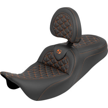 SADDLEMEN Seat Roadsofa Tri Gripper W/Orange Stitch 808-07B-210B3