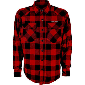 GERBING HEATED CLOTHING 7 V Battery Heated Flannel Shirt - Red/Black - 2XL GER7VFS-RB-XXL