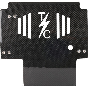 THRASHIN SUPPLY CO. Skid Plate - Carbon Fiber/Gloss - With Gold Brackets - FLHX/FLTRX TSC-3034-5