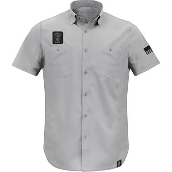 American Biker Biker Sam Lightweight Shirt - Gray/Black - Small ABBSAM11ST74GYSR