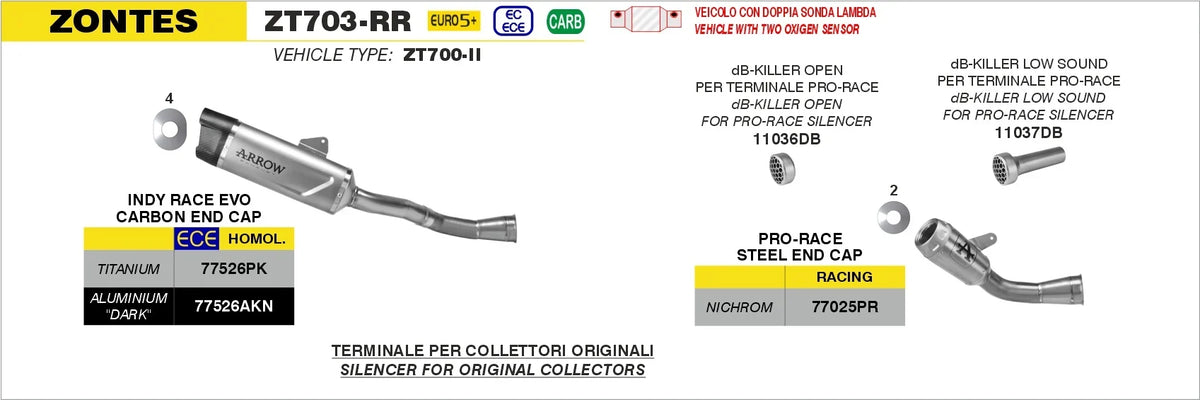 Arrow Nichrome ZT703-RR 2025/2026 Pro-Race Slip On 77026PRI