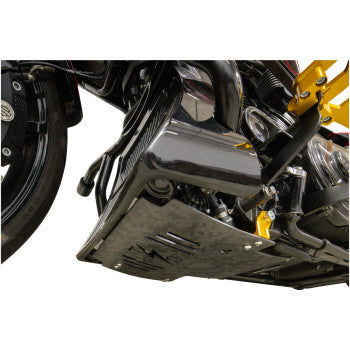THRASHIN SUPPLY CO. Skid Plate - Carbon Fiber/Forged - With Gold Brackets - FLHX/FLTRX TSC-3035-5