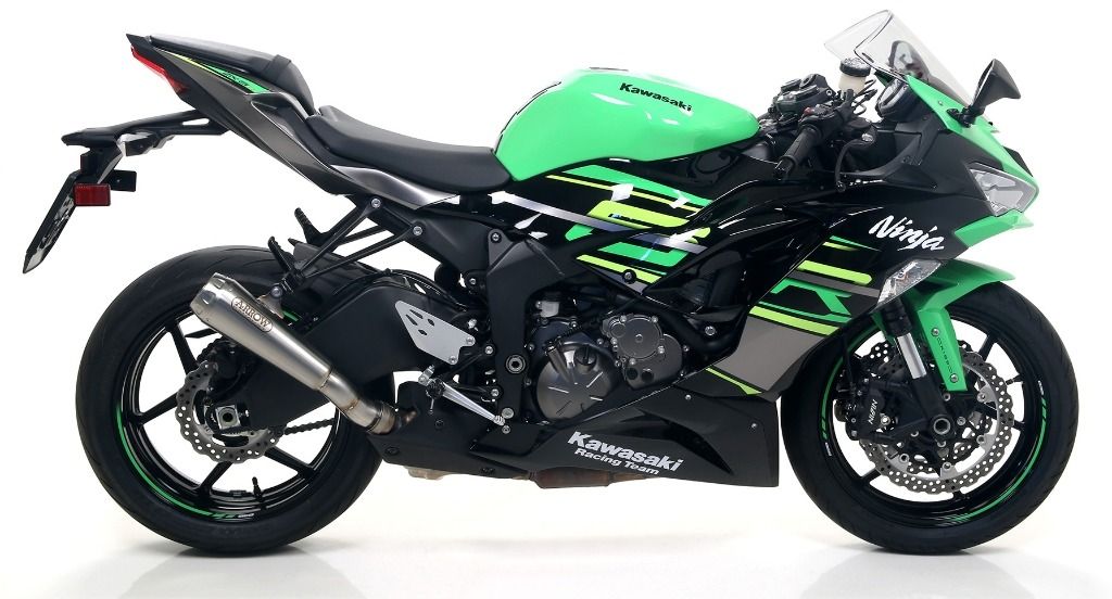 71898PRN Arrow Pro-Race ZX-6R 636 2009-2025 2026  Slip-on Exhaust Nichrome Dark with Steel End Cap