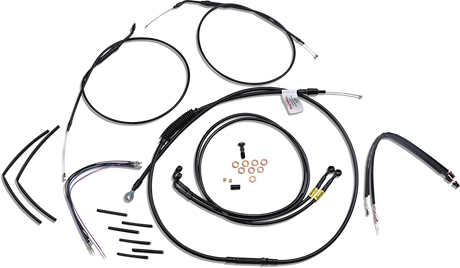 BURLY BRAND Cable Kit - Jail Bar - 14" Handlebars - Black Vinyl B30-1201
