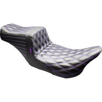 LE PERA Tailwhip Seat - Black - Double Diamond - Purple Stitch - FLT/FLH '08-'23 LK-587DD-PR01