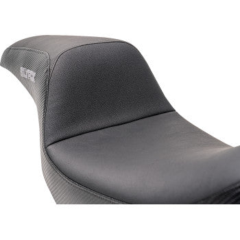 SLYFOX Slyfox Seat - Gray Logo - Black Vinyl w/ Slipstop - Carbon Fiber - Dyna 4883B-slyfox