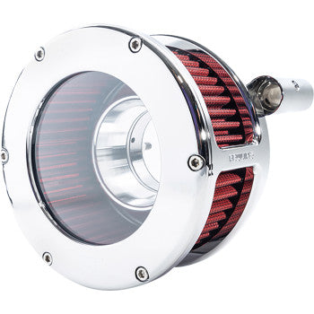 FEULING OIL PUMP CORP. BA Air Cleaner Kit - Chrome/Clear with Red Filter - Twin Cam 5448