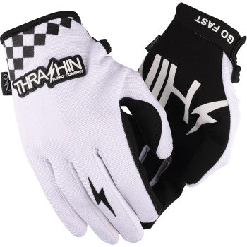 THRASHIN SUPPLY CO. Go Fast Stealth Gloves - White - Medium SV1-10-09