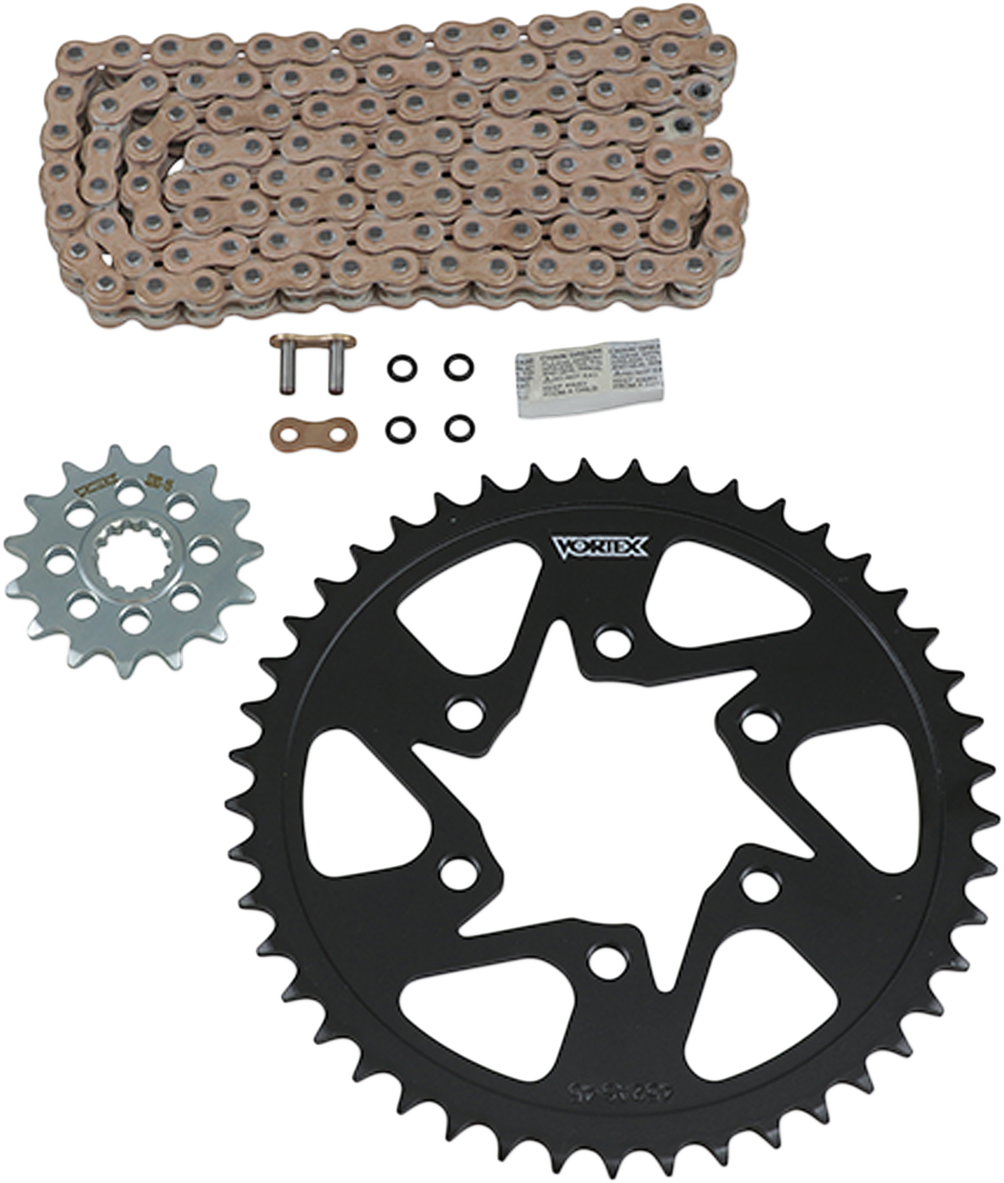 VORTEX Chain and Sprocket Kit - HFRS - Gold - Kawasaki ZX-6R CKG6349