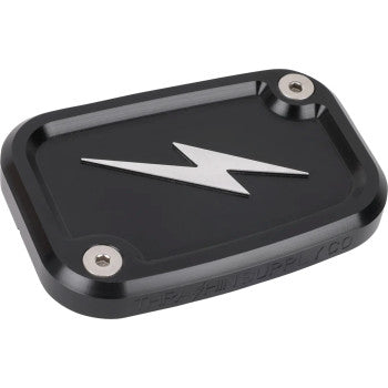 THRASHIN SUPPLY CO. Master Cylinder Cover - Brake - Front - Black/Twice-Cut TSC-3176-4