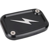 THRASHIN SUPPLY CO. Master Cylinder Cover - Brake - Front - Black/Twice-Cut TSC-3176-4