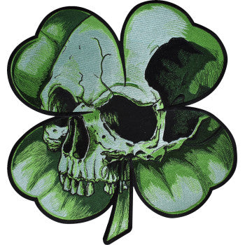 LETHAL THREAT Shamrock Clover Skull Embroidered Patch - Large LT30246