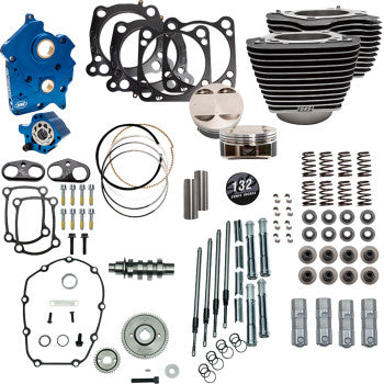 S&S CYCLE 132" Power Pack - 550 Gear Drive - Oil Cooled - Black w/o Highlight Fins - M8 310-1234C