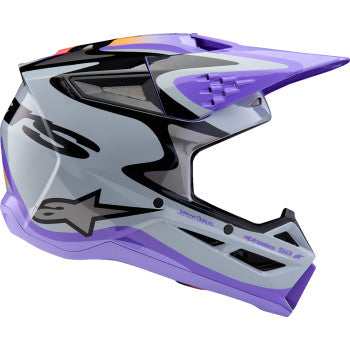 ALPINESTARS Youth SM3 Helmet - Jettson - Glosss Black/Gray/Purple - Small 8303226-9277-YS
