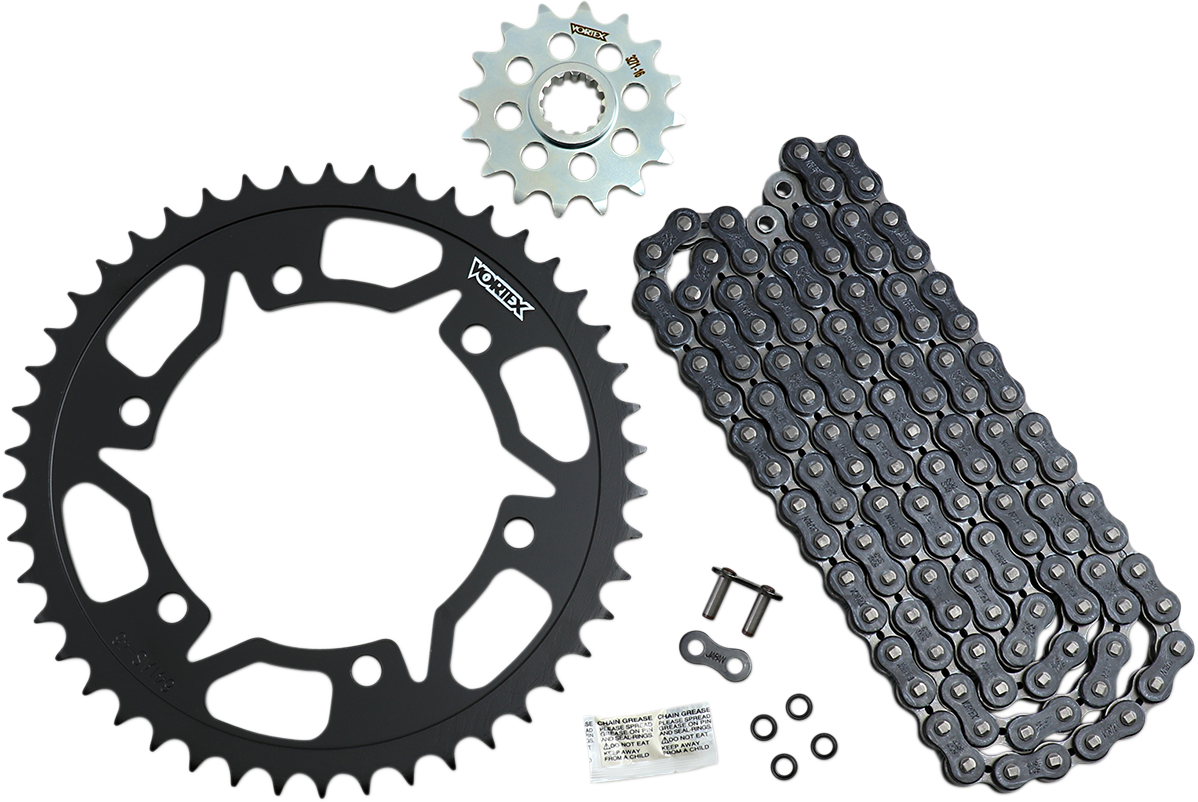 VORTEX Chain and Sprocket Kit - WSS - Black - Yamaha FZ6R CK6440